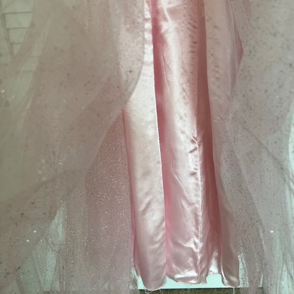 Pink Prom dress with sequin straps and sparkles throughout - Picture 2 of 12